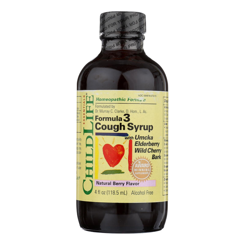 ChildLife Cough Syrup Formula 3 with Natural Berry Flavor (4 Fl Oz) - Cozy Farm 