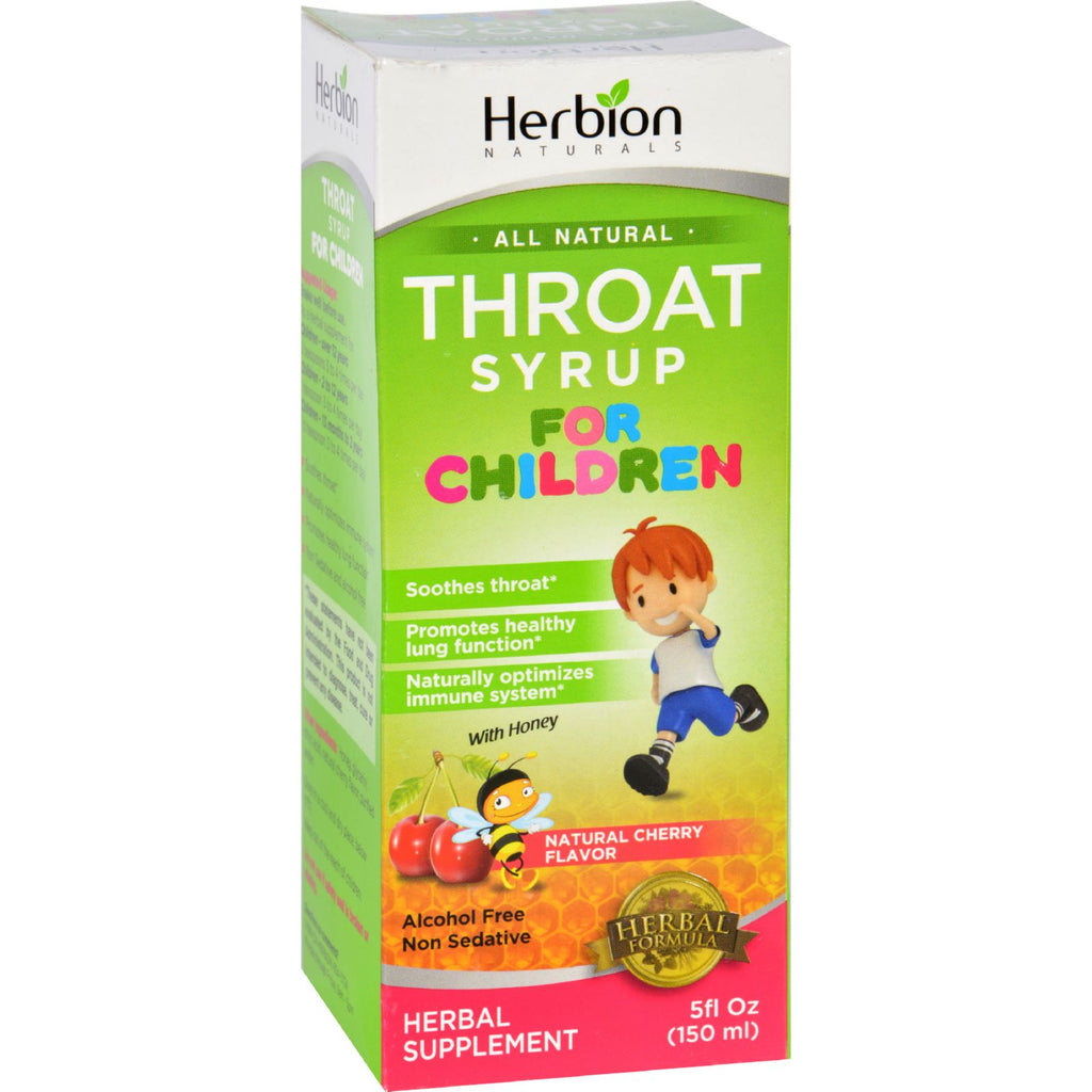 Herbion Naturals Throat Syrup 5 Oz - All Natural Cherry Flavor for Children - Cozy Farm 