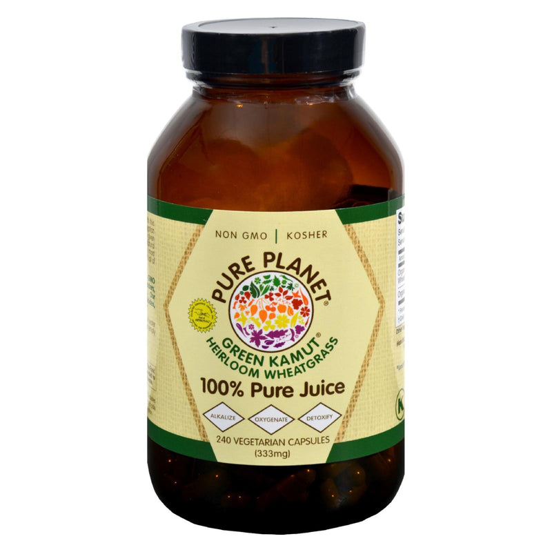Pure Planet Green Kamut Wheatgrass - 240 High-Potency Vegetarian Capsules - Cozy Farm 