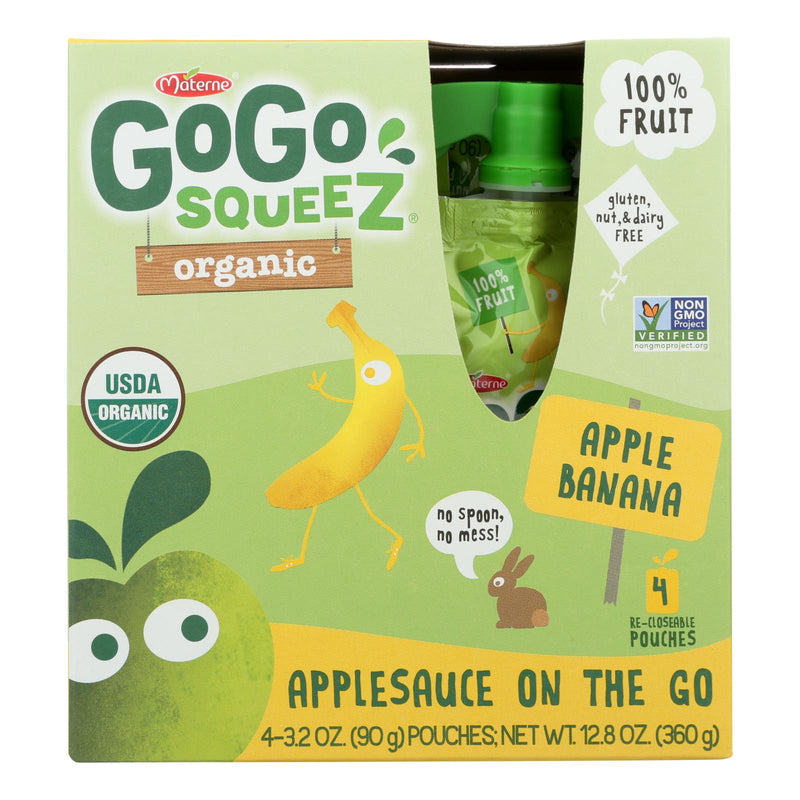 Gogo Squeez Apple Applesauce, Banana, 3.2 oz. (Pack of 12) - Cozy Farm 