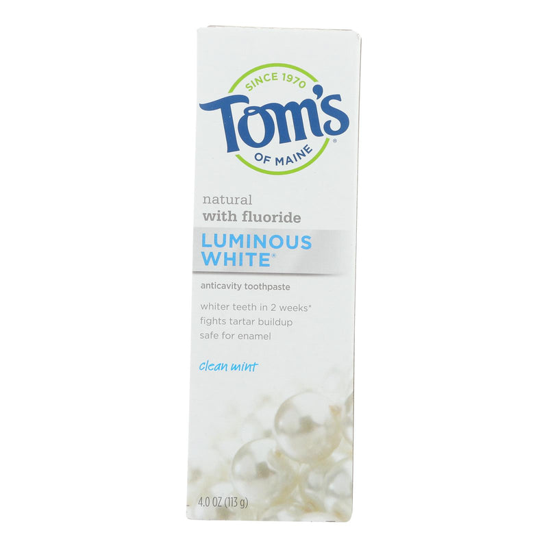 Tom's of Maine Luminous Clean Mint Toothpaste - 4 Oz. (Pack of 6) - Cozy Farm 