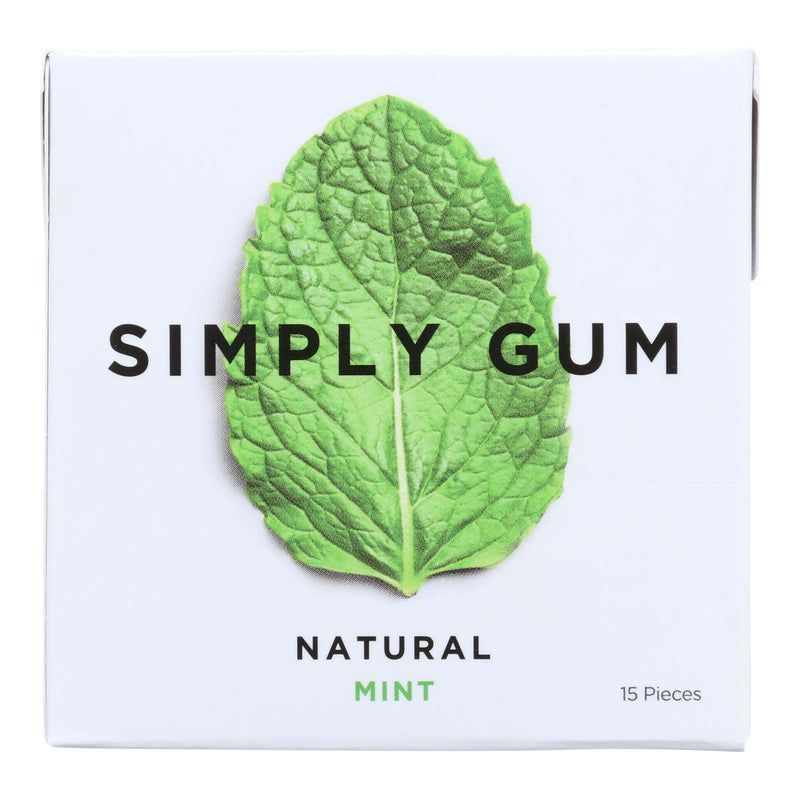 Simply Gum All Natural Mint Gum - (Case of 12) - 15-Count Packs - Cozy Farm 