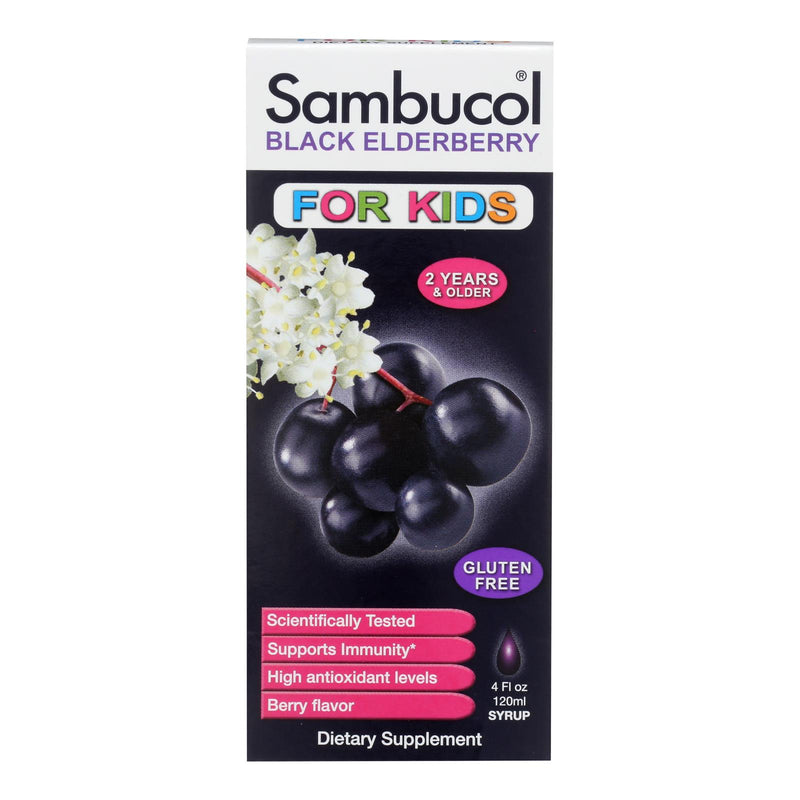 Sambucol Kids Black Elderberry Immune Support Supplement, 4 Fl Oz - Cozy Farm 
