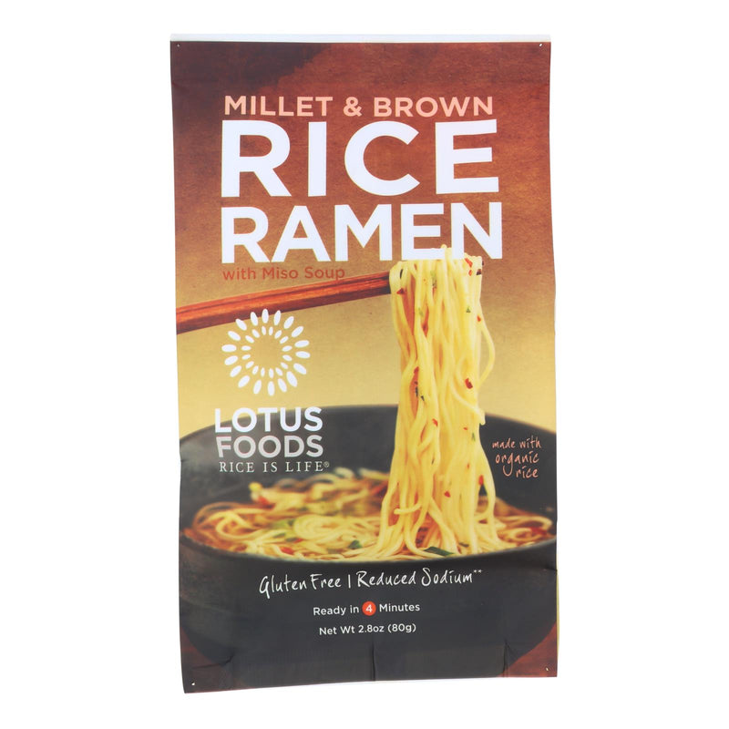 Lotus Foods Organic Millet and Brown Rice Ramen with Miso Soup - 2.8 Oz (Pack of 10) - Cozy Farm 