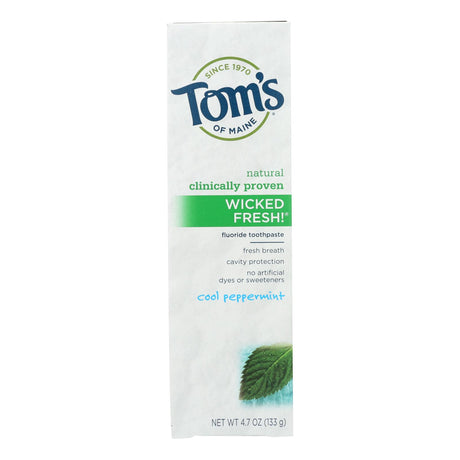 Tom's of Maine Wicked Fresh Cool Peppermint Toothpaste (Pack of 6 - 4.7 Oz each) - Cozy Farm 