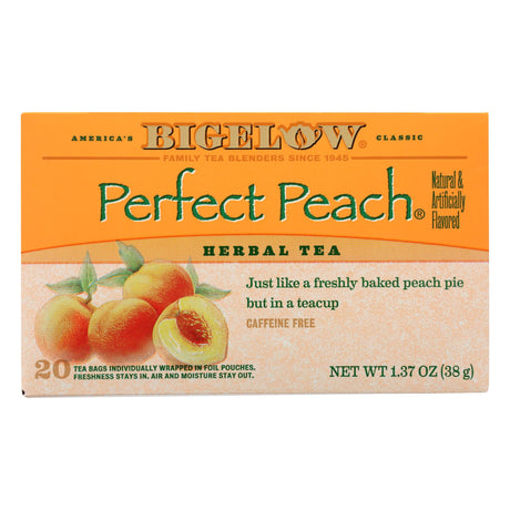 Bigelow Tea Peach Herbal Tea, Caffeine Free, 20 Tea Bags, Pack of 6 - Cozy Farm 