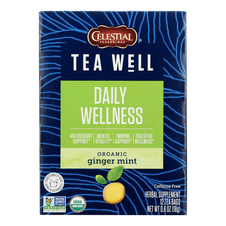 Teawell Ginger Mint Tea, 12 Count (Pack of 6) - Cozy Farm 