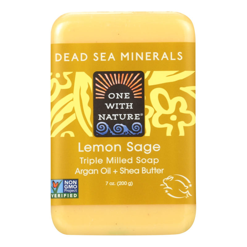 One With Nature Dead Sea Mineral Soap with Lemon Verbena Scent - 7 Oz. - Cozy Farm 