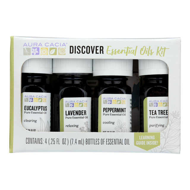 Aura Cacia Essential Oil Discovery Kit (0.25 Fl Oz. Each, Pack of 6) - Cozy Farm 