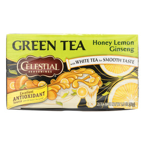 Celestial Seasonings Green Tea Honey Lemon Ginseng with White Tea (20 Tea Bags, Pack of 6) - Cozy Farm 