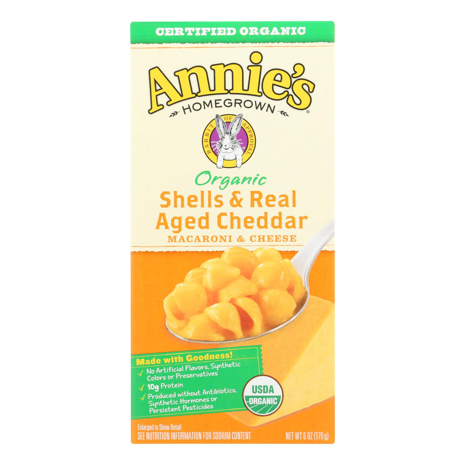 Annie's Macaroni & Cheese, Shells & White Cheddar, 12 Pack - 12 pack, 6 oz cartons
