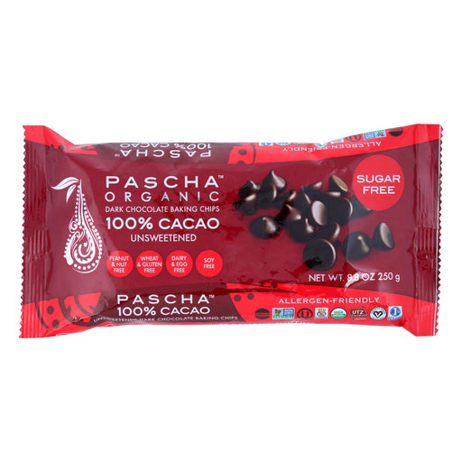 Pascha Dark Unsweetened Chocolate Chips (Pack of 6 - 8.8 Oz.) - Cozy Farm 