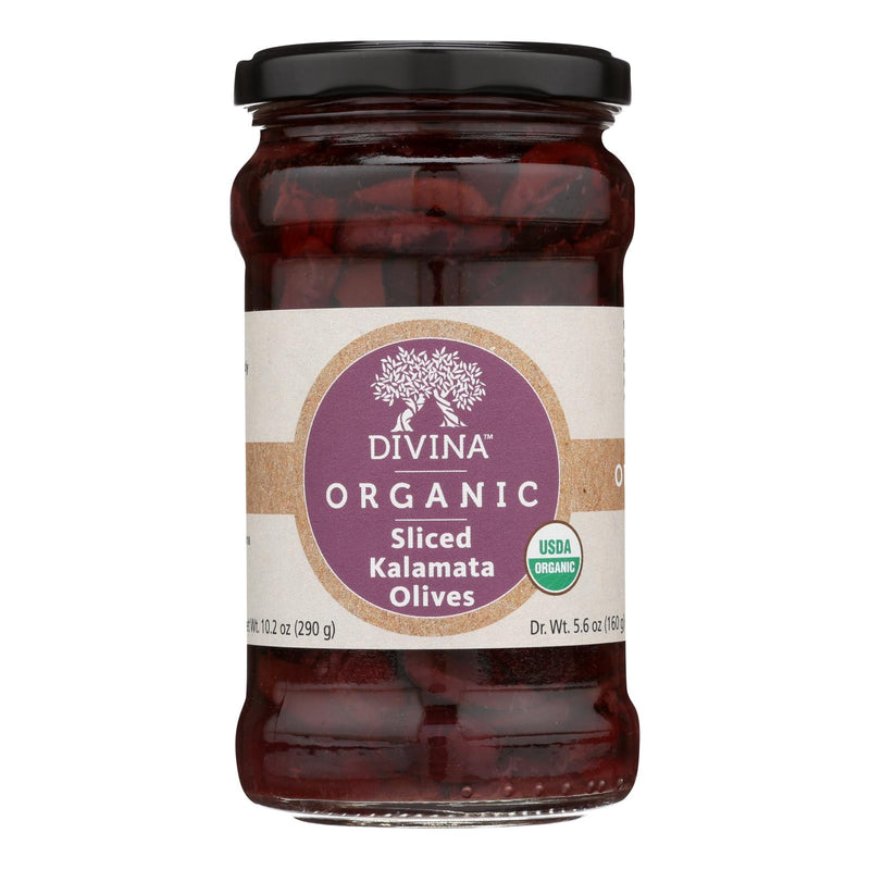 Divina Kalamata Sliced Organic Olives, 5.6 Oz. (Pack of 6) - Cozy Farm 