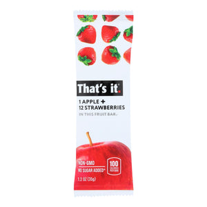 That's It Apple and Strawberry Fruit Bars - 12-Pack, 1.2 Oz Each - Cozy Farm 