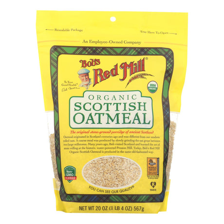 Bob's Red Mill Organic Scottish Oatmeal (Pack of 4 - 20 Oz.) - Cozy Farm 