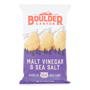 Boulder Canyon Kettle Chips Malt Vinegar and Sea Salt (12 Pack - 5 Oz. Each) - Cozy Farm 