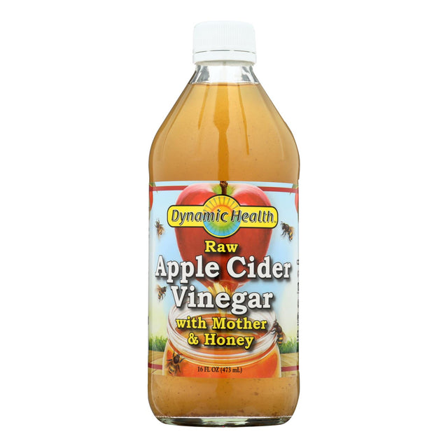 Dynamic Health Apple Cider Vinegar with The Mother and Honey - 16 Oz Glass Bottle - Cozy Farm 