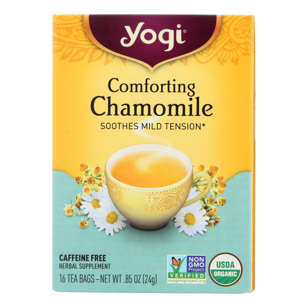 Organic Yogi Comforting Chamomile Tea (Pack of 6 - 16 Bags Each) - Cozy Farm 