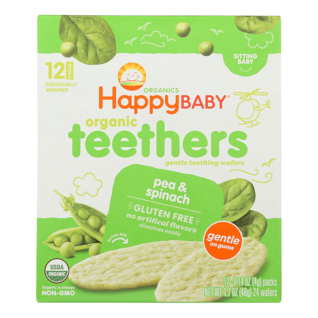 Happy Baby Gentle Tethers (Pack of 6) - Pea and Spinach, 1.7 Oz. - Cozy Farm 