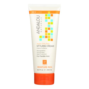 Andalou Naturals Styling Cream with Argan Oil and Shea Butter Enriched (6.8 Fl Oz) - Cozy Farm 