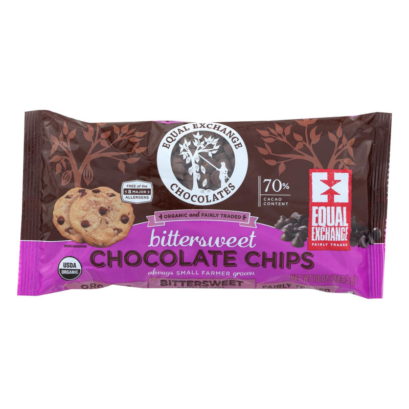 Equal Exchange Organic Bittersweet Chocolate Chips (10 Oz., Pack of 12) - Cozy Farm 
