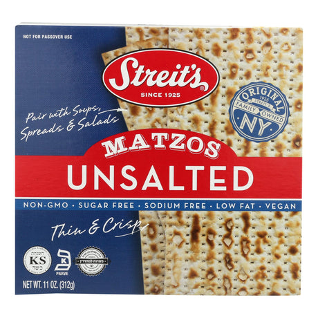 Streit's Unsalted Matzo Crackers, 11 Oz (Pack of 12) - Cozy Farm 