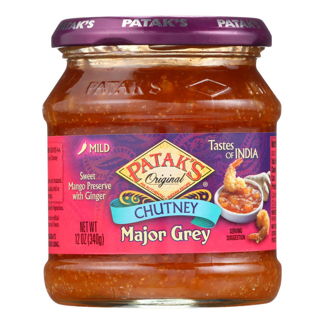 Patak's Major Grey's Mild Chutney, 12 fl oz, Pack of 6 - Cozy Farm 