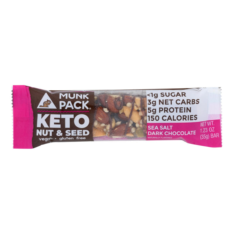 Munk Pack Keto-Nut & Seed Sea Salt Dark Chocolate, 12-Pack (1.23 Oz. Each) - Cozy Farm 