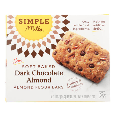 Simple Mills Soft Baked Dark Chocolate Almond Bars (Pack of 6) - Cozy Farm 