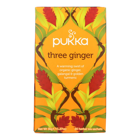 Pukka Organic Three Ginger Herbal Teas (Pack of 6 - 20 Bags) - Cozy Farm 
