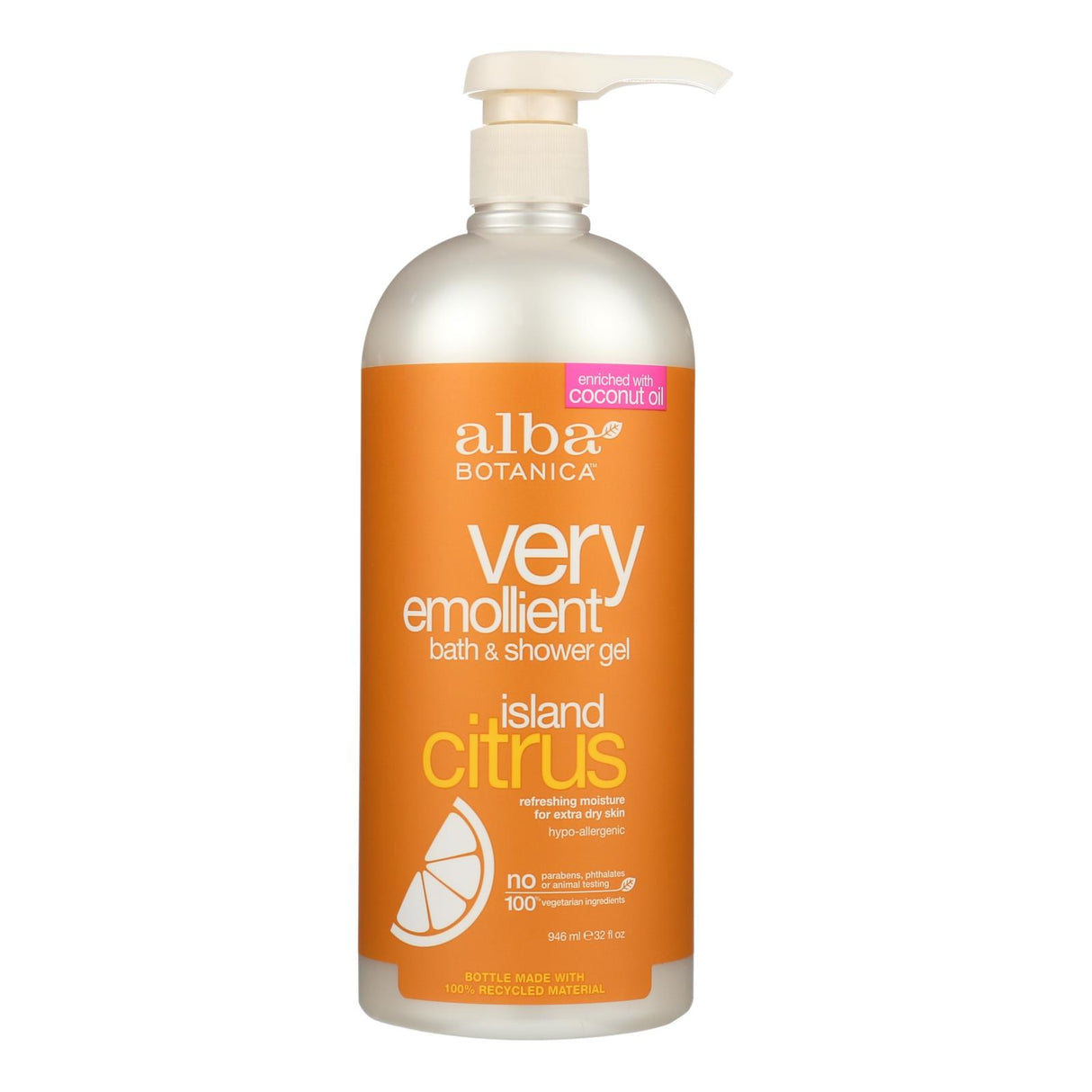 Alba Botanica Very Emollient Island Citrus Bath and Shower Gel, 32 Fl Oz - Cozy Farm 