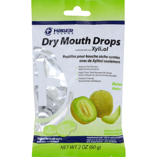 Hager Pharma Dry Mouth Drops - Melon Flavor - 2 Oz. - Cozy Farm 