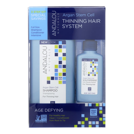 Andalou Naturals Thinning Hair System with Argan Fruit Stem Cells (3-Pack) - Cozy Farm 