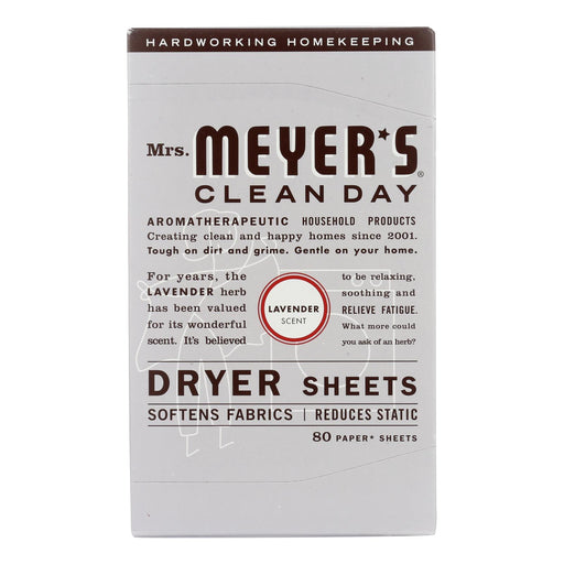 Mrs. Meyer's Clean Day Lavender Dryer Sheets, Pack of 12 (80 Sheet Count) - Cozy Farm 