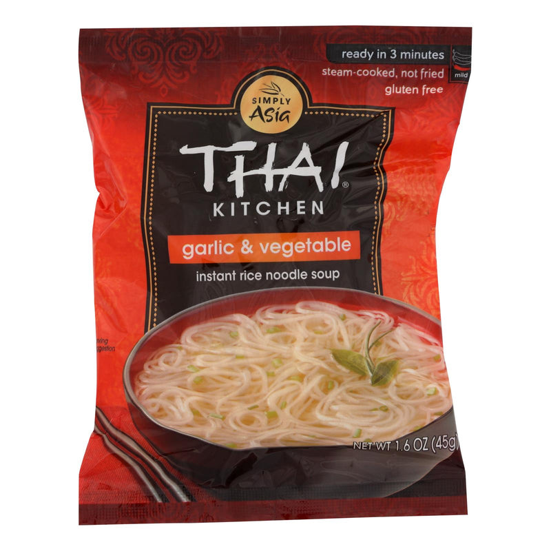 Thai Kitchen Garlic and Vegetable Instant Rice Noodle Soup - Mild - Pack of 6 x 1.6 Oz - Cozy Farm 