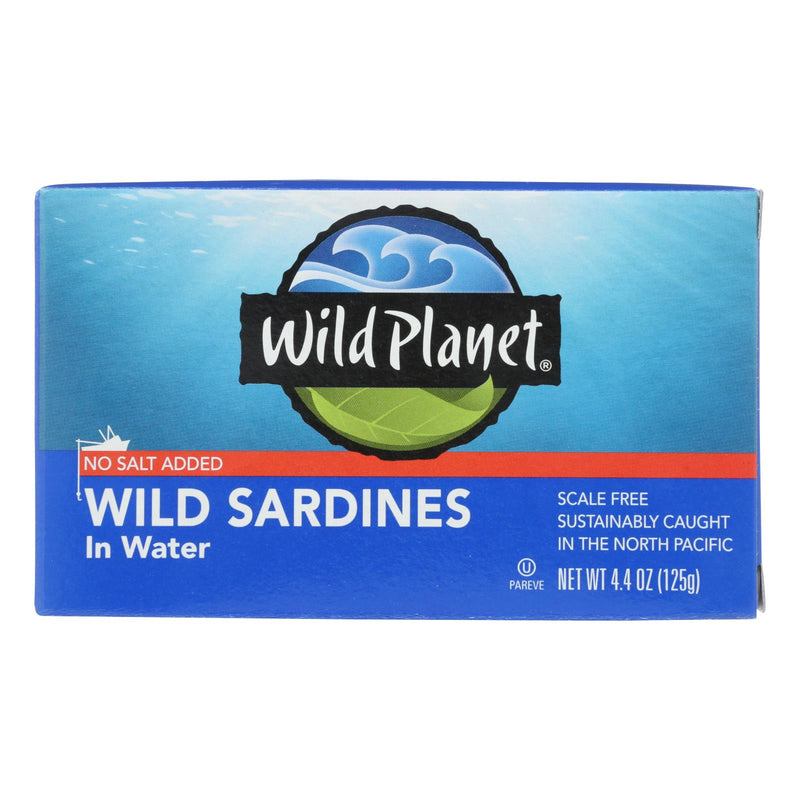 Wild Planet Sardines in Water, Omega 3 Rich, Gluten-Free, Non-GMO (Pack of 12 - 4.375 Oz. Cans) - Cozy Farm 