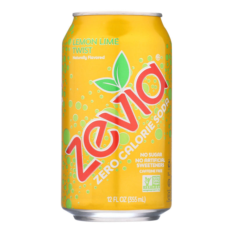 Zevia Lemon Lime Twist Soda: Zero-Calorie Refreshment (Pack of 4 six packs- 12 Oz Cans) - Cozy Farm 