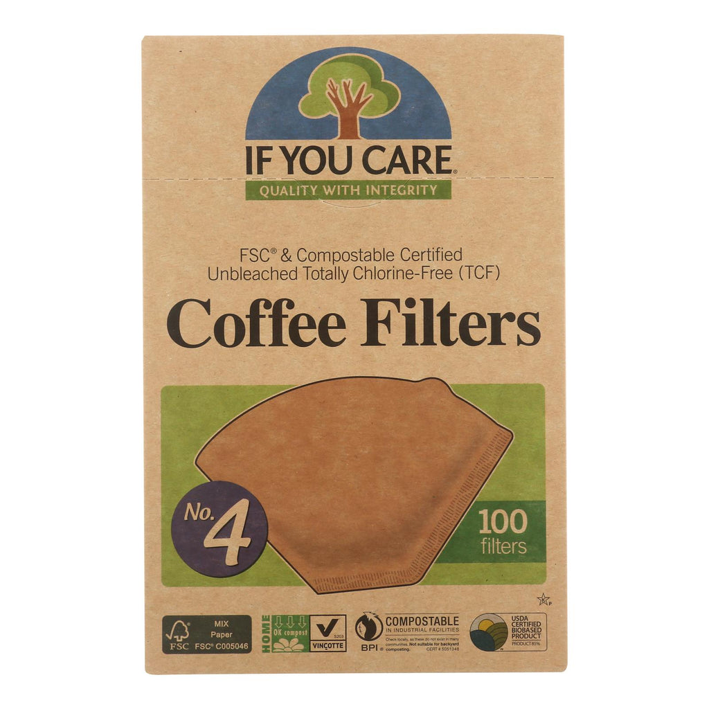 If You Care #4 Cone Coffee Filters (Pack of 12 - 100 Count) - Brown - Cozy Farm 