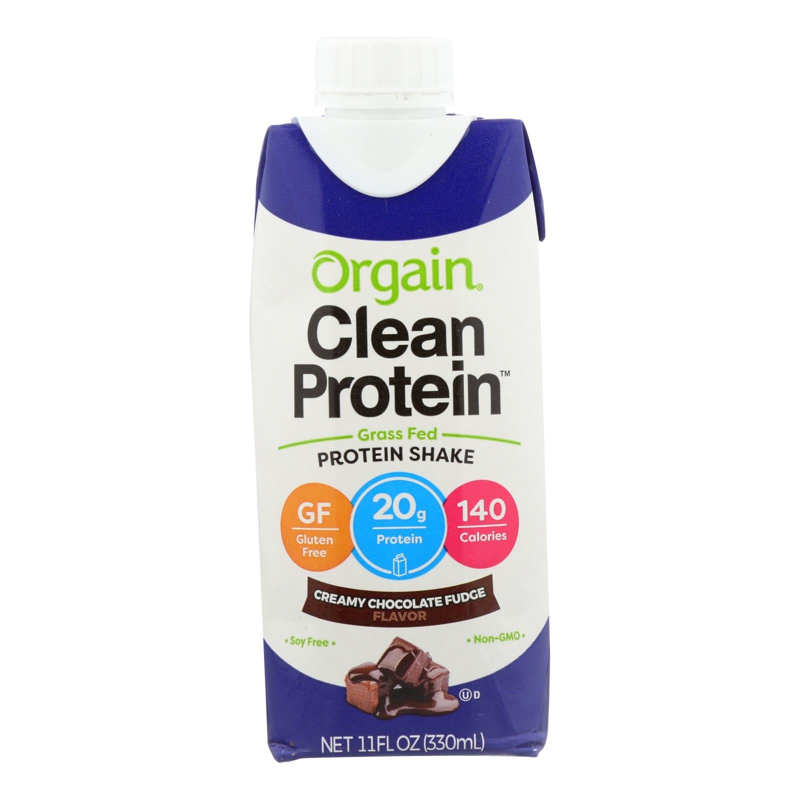 Organic Orgain Protein Shake - Creamy Chocolate Fudge (Pack of 12, 11 Fl  Oz.)