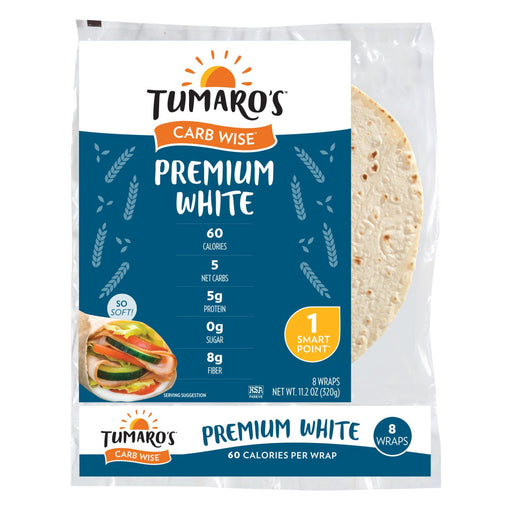 Tumaro's 8-inch Premium White Carb Wise Wraps (Pack of 6 - 8 Ct.) - Cozy Farm 