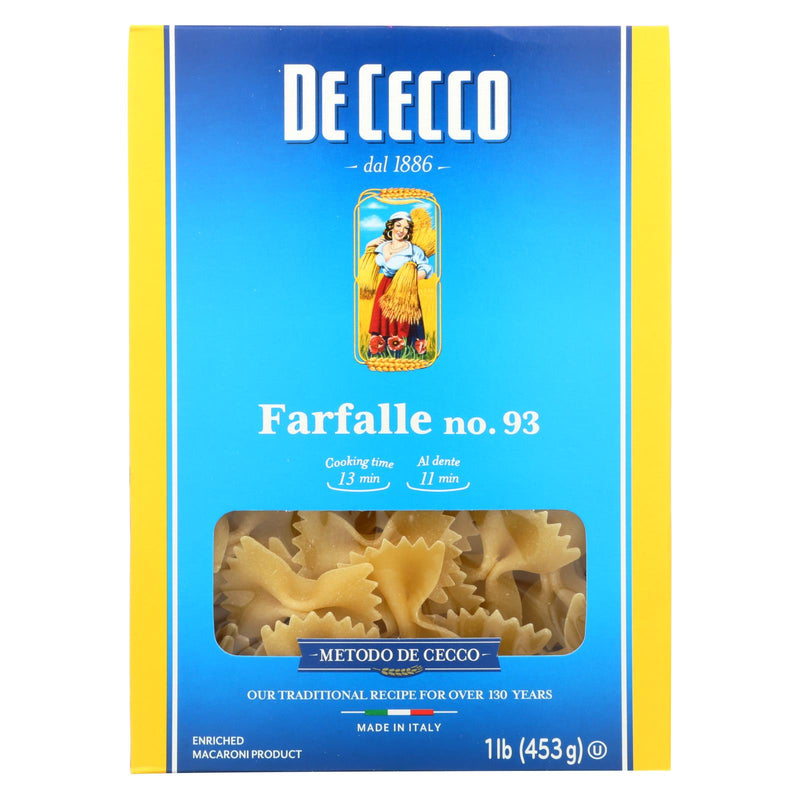 De Cecco Farfalle Bowties Pasta, Pack of 12 - 16 Oz. - Cozy Farm 