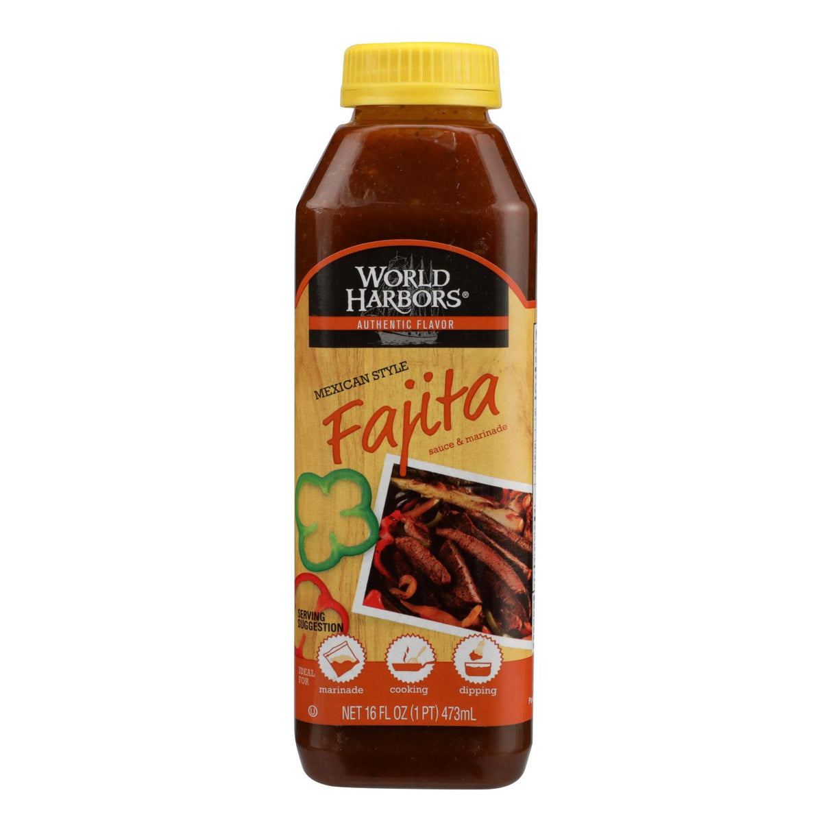 World Harbor Fajita Marinade and Sauce, Authentic Mexican Style, 16 Fl Oz. (Pack of 6) - Cozy Farm 