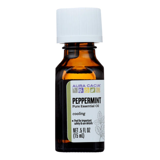 Aura Cacia Pure Peppermint Essential Oil - 0.5 Fl Oz - Cozy Farm 