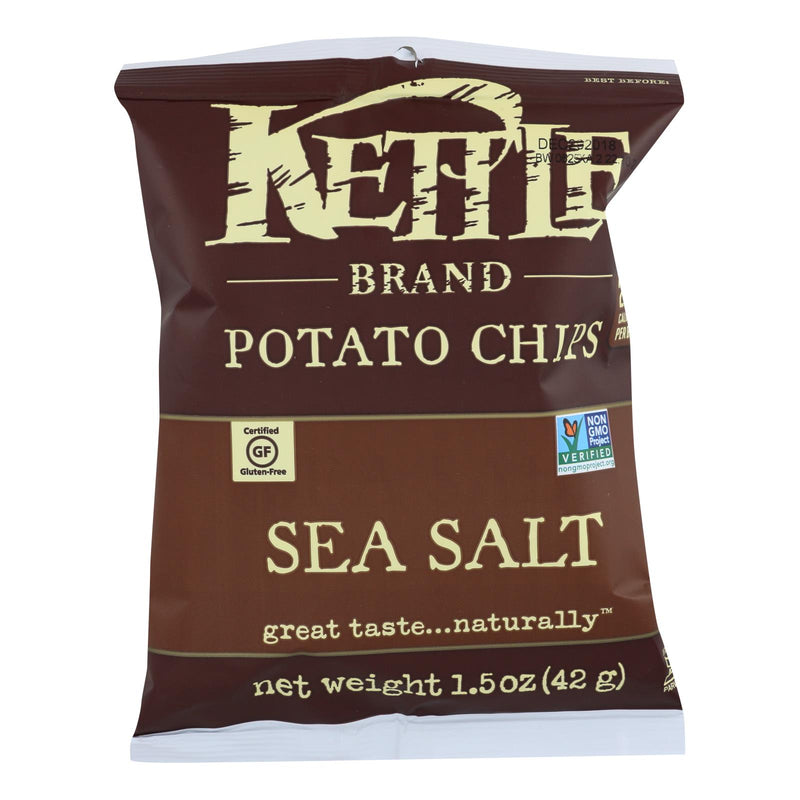 Kettle Brand Sea Salt Potato Chips, 24 Pack, 1.5 Oz Bags - Cozy Farm 
