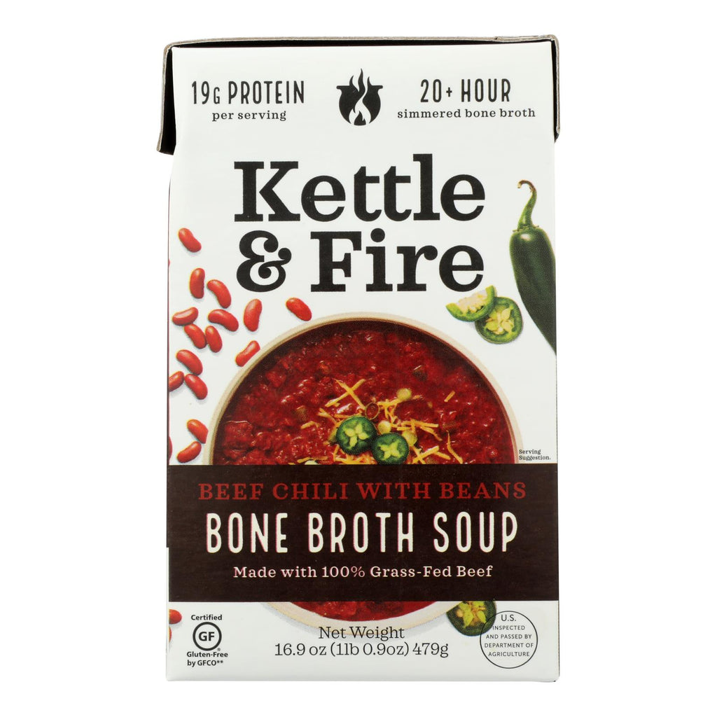 Kettle and Fire Chili with Beans (Pack of 6) - 16.9 Oz. - Cozy Farm 