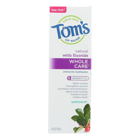 Tom's of Maine Whole Care Wintermint Fluoride Toothpaste, 4 Oz., Pack of 6 - Cozy Farm 
