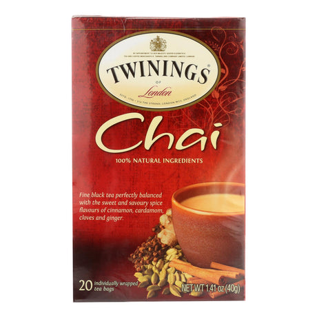 Twinings Classic Chai Black Tea, 20 Bags / Box (Pack of 6) - Cozy Farm 