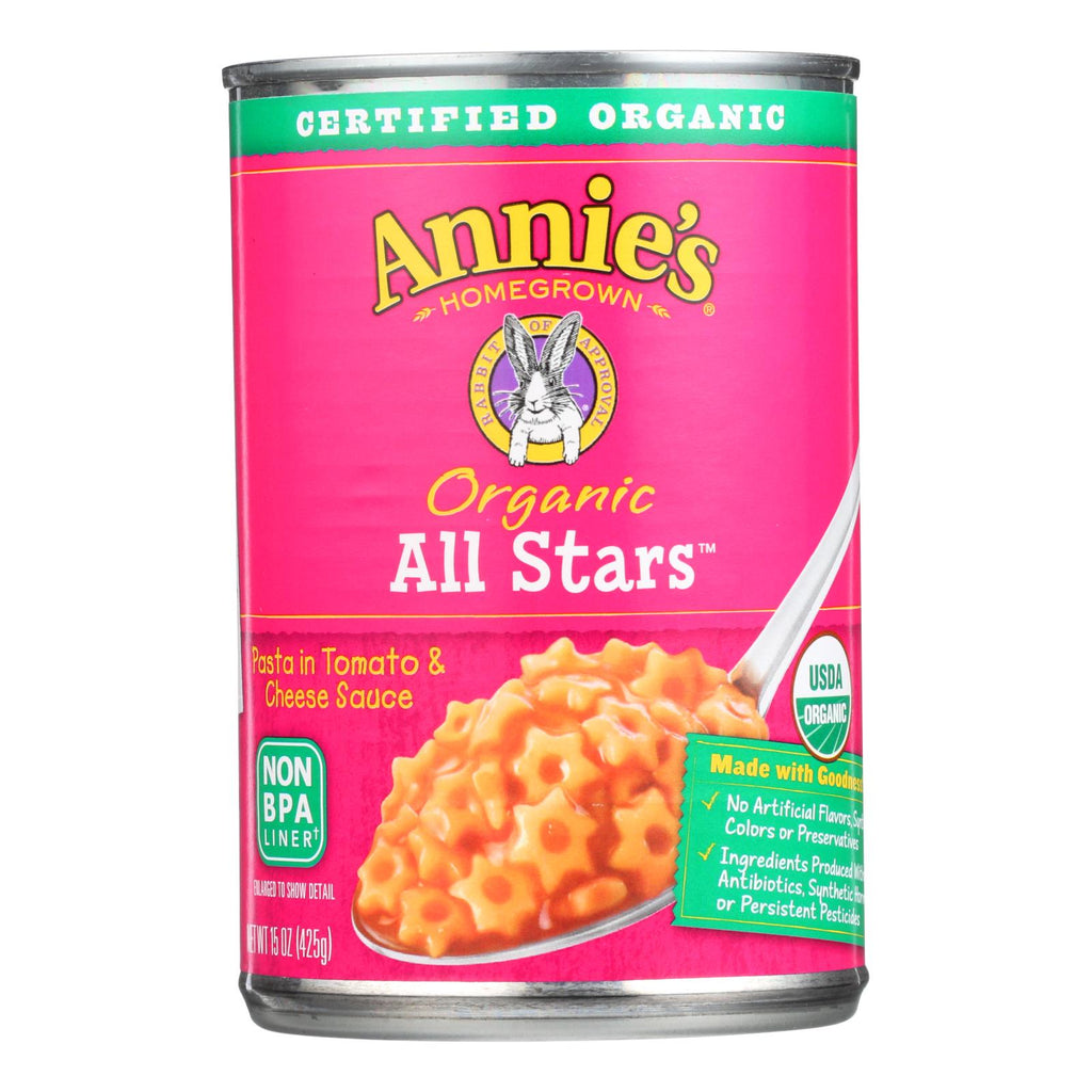 Annie's Homegrown Organic All Stars Pasta in Tomato and Cheese Sauce (Pack of 12 - 15 Oz.) - Cozy Farm 