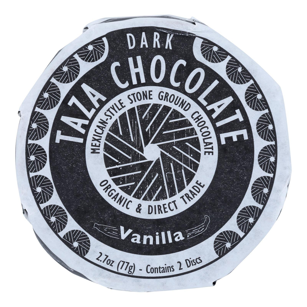 Organic Mexican Chocolate Discs (Pack of 12) - Taza 50% Dark Vanilla 2.7 Oz - Cozy Farm 