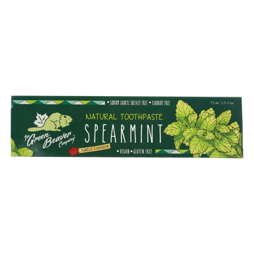 Green Beaver Spearmint Toothpaste (Pack of 1 - 2.5 Fl Oz.) - Cozy Farm 
